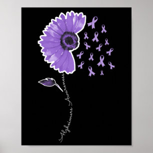 Warrior Purple Sunflower Cute Ribbon Poster