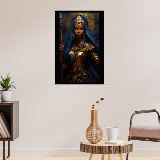 Warrior Queen: African Art Woman Oil Painting Poster (Living Room 3)