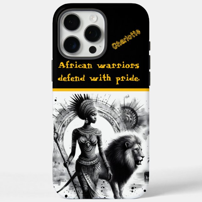 Warrior queen and her fierce lion stride Case-Mate iPhone case (Back)