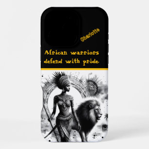 Warrior queen and her fierce lion stride iPhone 16 pro max case