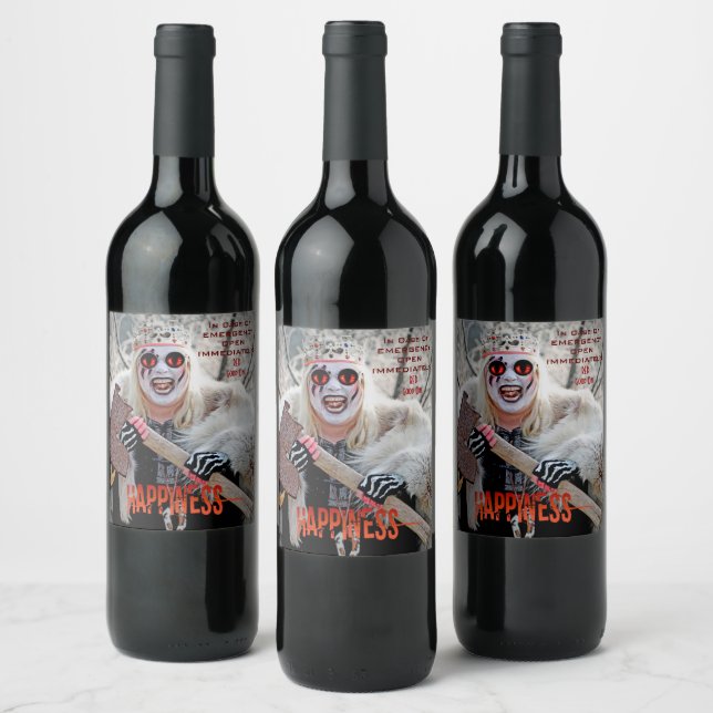 Warrior Queen Happiness Wine Label! Label (Bottles)