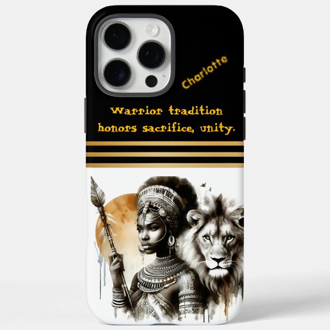 Warrior queen with her lion companion Case-Mate iPhone case (Back)