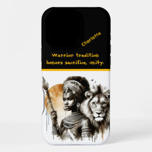 Warrior queen with her lion companion iPhone 16 pro max case