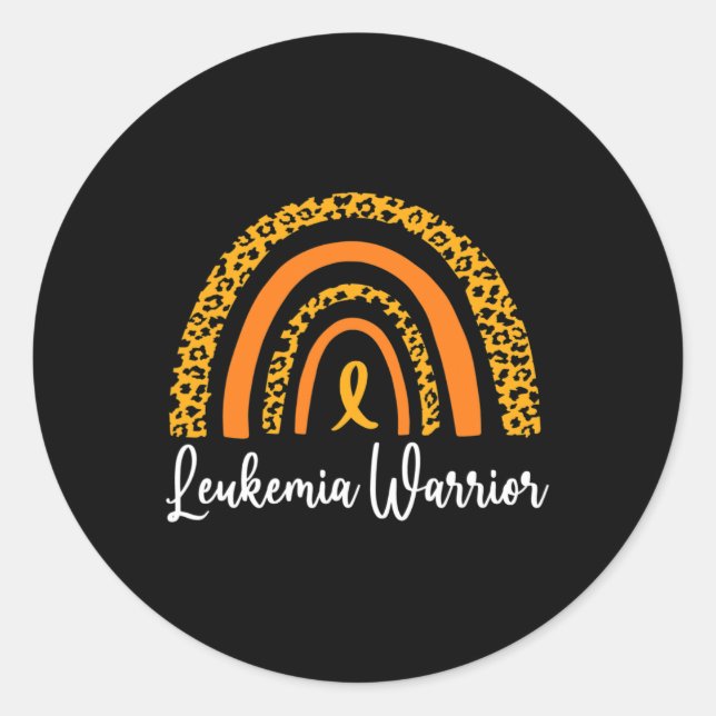 Warrior Rainbow Orange  Classic Round Sticker (Front)
