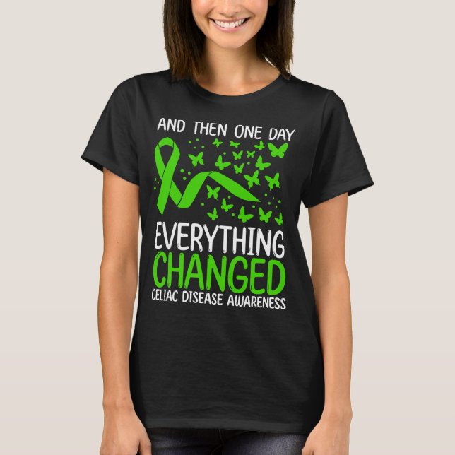 Warrior Ribbon Fighter Celiac Disease Awareness T-Shirt (Front)