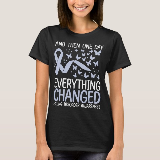 Warrior Ribbon Fighter Eating Disorder Awareness T-Shirt (Front)