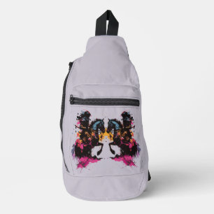 Warrior riding horse in watercolor sling bag