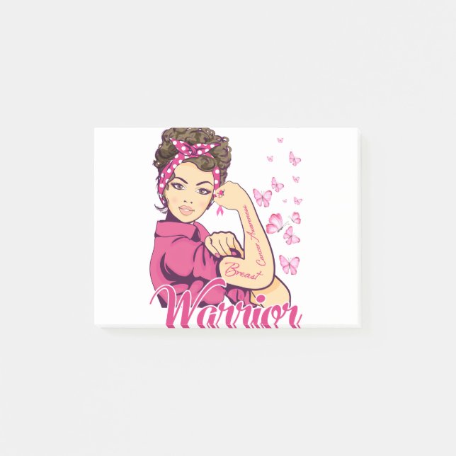 Warrior Rosie Riveter Breast Cancer Awareness Post-it Notes (Front)