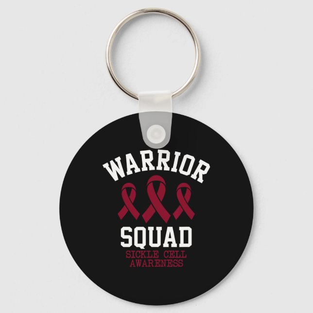 Warrior Squad - Sickle Cell Awareness Month Burgun Key Ring (Front)