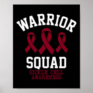 Warrior Squad - Sickle Cell Awareness Month Burgun Poster