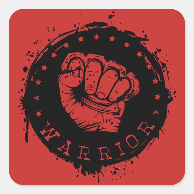 warrior square sticker (Front)