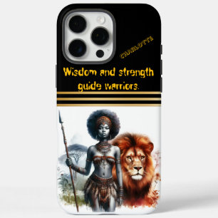 Warrior stands proud with a lion iPhone 16 pro max case