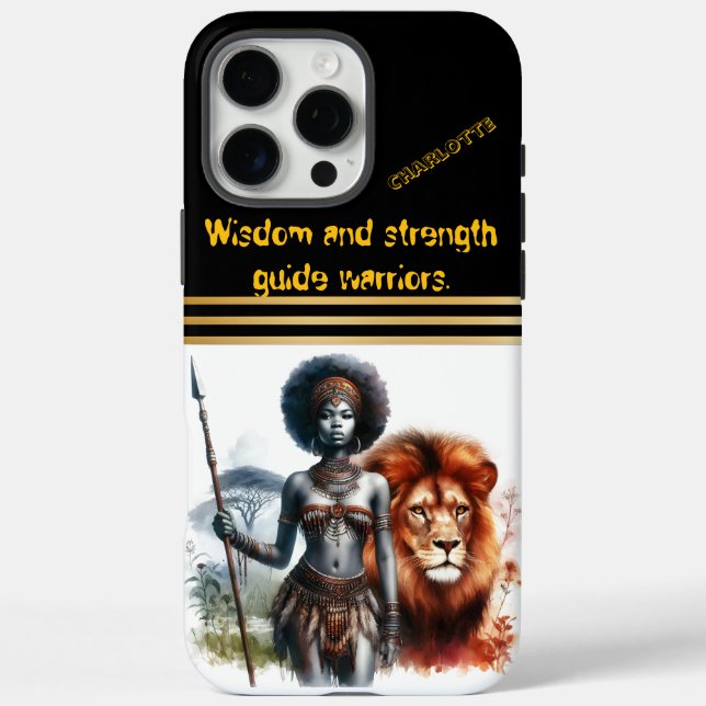 Warrior stands proud with a lion Case-Mate iPhone case (Back)