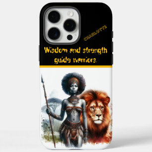 Warrior stands proud with a lion iPhone 16 pro max case