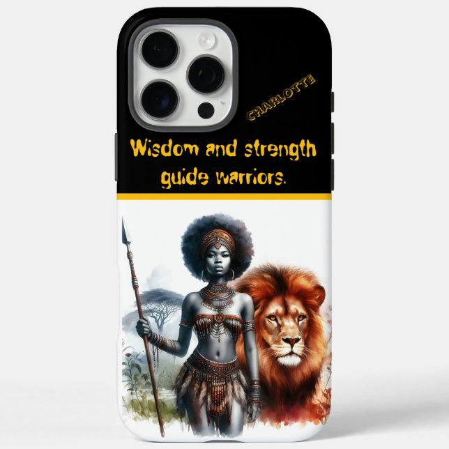 Warrior stands proud with a lion Case-Mate iPhone case (Back)