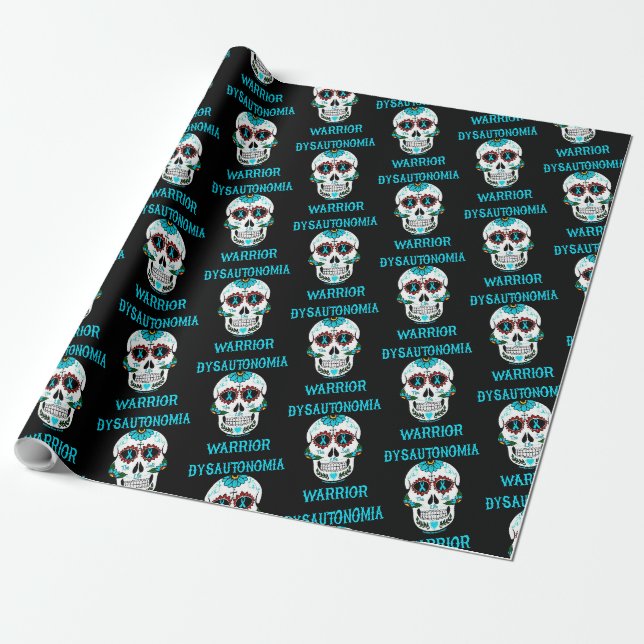 Warrior/Sugar skull...Dysautonomia Wrapping Paper (Unrolled)