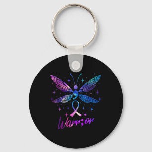 Warrior Suicide Prevention Awareness Purple Teal D Key Ring