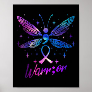 Warrior Suicide Prevention Awareness Purple Teal D Poster