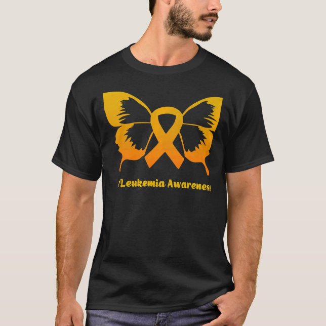 Warrior Support Squad A Orange Butterfly Leukaemia T-Shirt (Front)