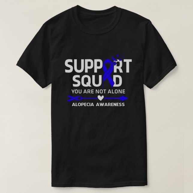 Warrior Support Squad Alopecia Awareness Feather T-Shirt (Design Front)
