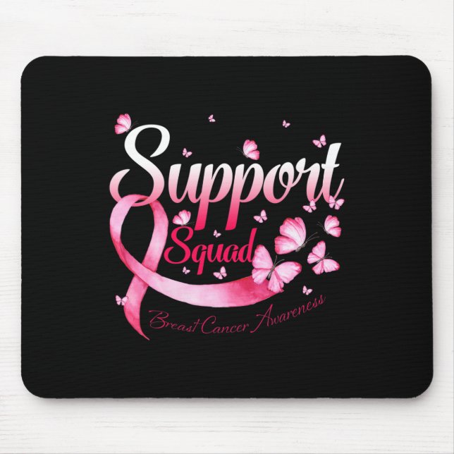 Warrior Support Squad Butterfly Breast Cancer Awar Mouse Pad (Front)