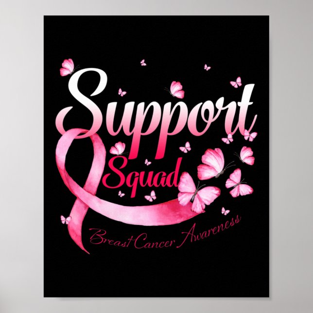 Warrior Support Squad Butterfly Breast Cancer Awar Poster (Front)