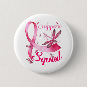 Warrior Support Squad Dragonfly Breast Cancer Awar 6 Cm Round Badge