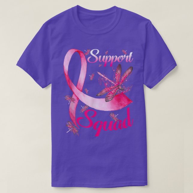 Warrior Support Squad Dragonfly Breast Cancer Awar T-Shirt (Design Front)