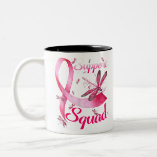 Warrior Support Squad Dragonfly Breast Cancer Awar Two-Tone Coffee Mug