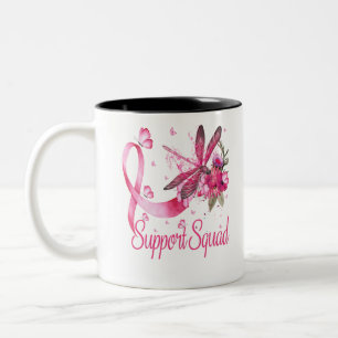 Warrior Support Squad Dragonfly Breast Cancer Two-Tone Coffee Mug