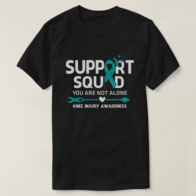 Warrior Support Squad Knee Injury Awareness Feathe T-Shirt (Design Front)