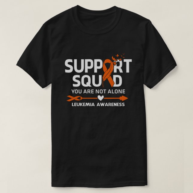 Warrior Support Squad Leukaemia Awareness Feather T-Shirt (Design Front)
