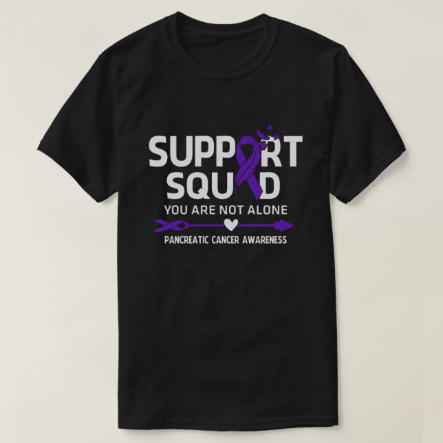 Warrior Support Squad Pancreatic Cancer Awareness  T-Shirt (Design Front)