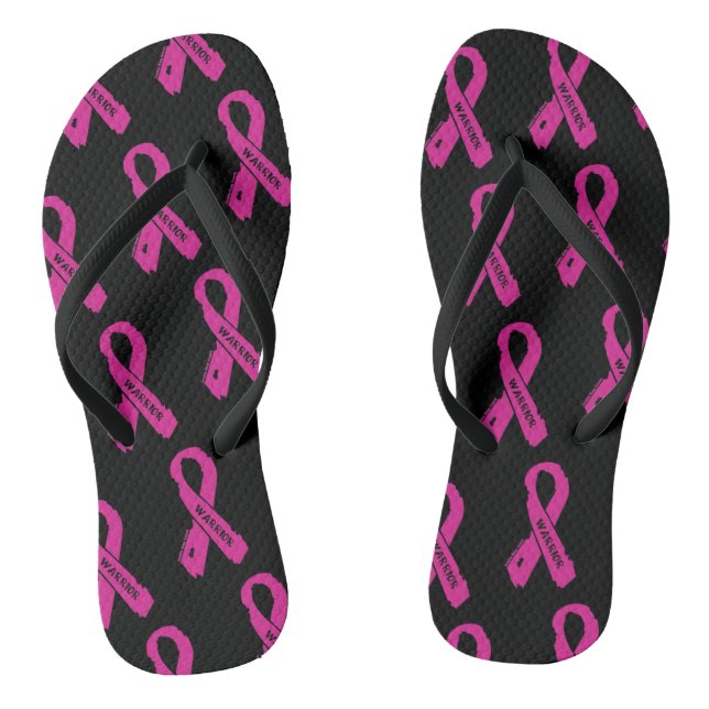 Warrior/ torn ribbon...Breast Cancer Thongs (Footbed)