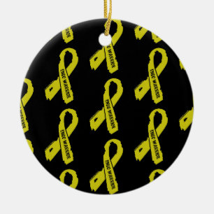 Warrior/Torn Ribbon...Endometriosis Ceramic Ornament
