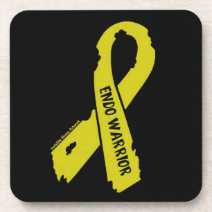 Warrior/ torn ribbon...Endometriosis Coaster