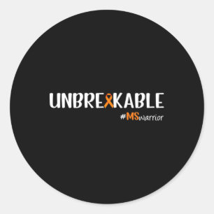 Warrior Unbrakeable Multiple Sclerosis Awareness Classic Round Sticker