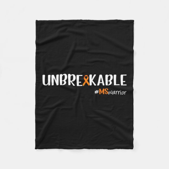 Warrior Unbrakeable Multiple Sclerosis Awareness  Fleece Blanket (Front)