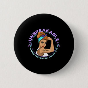 Warrior Unbreakable Suicide Prevention Awareness  6 Cm Round Badge