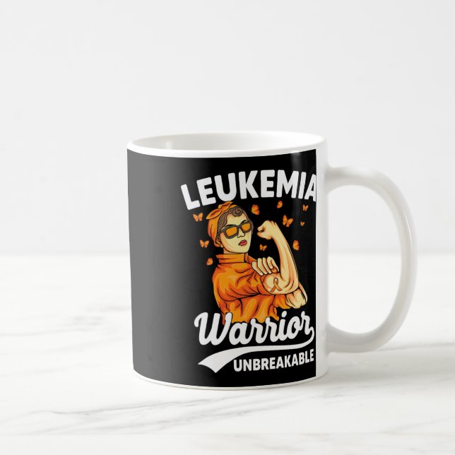 Warrior Unbreakable Support Leukaemia Awareness  Coffee Mug (Right)
