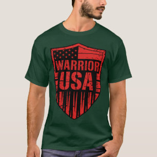 warrior usa grunge american pride graphic T-Shirt