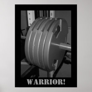 WARRIOR! Weightlifting Exercise Gym Poster