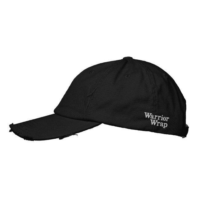 Warrior Wrap Wear Black Hat WW Logo Name on Side (Left)