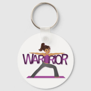 Warrior Yoga Girl Keychain