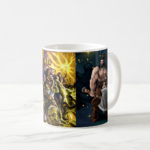 Warriors and Wizards Fantasy Characters Battle Coffee Mug