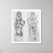 Warriors hand drawn illustration wall art