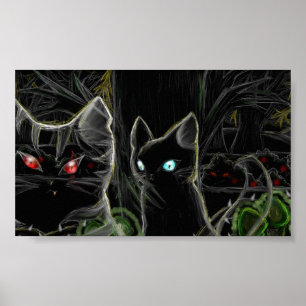 Warriors Hawfrost and Tigerstar- The dark forest Poster
