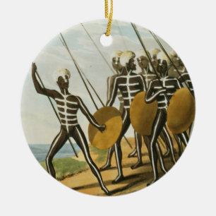 Warriors of New S. Wales engraved by M. Dubourg (f Ceramic Tree Decoration