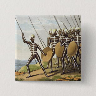 Warriors of New South Wales, engraved by Matthew D 15 Cm Square Badge