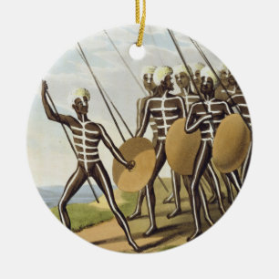 Warriors of New South Wales, engraved by Matthew D Ceramic Tree Decoration